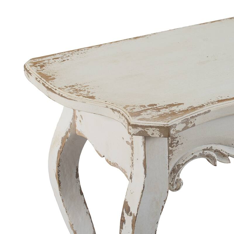 Slimline Washed White Console Table for Living Room
