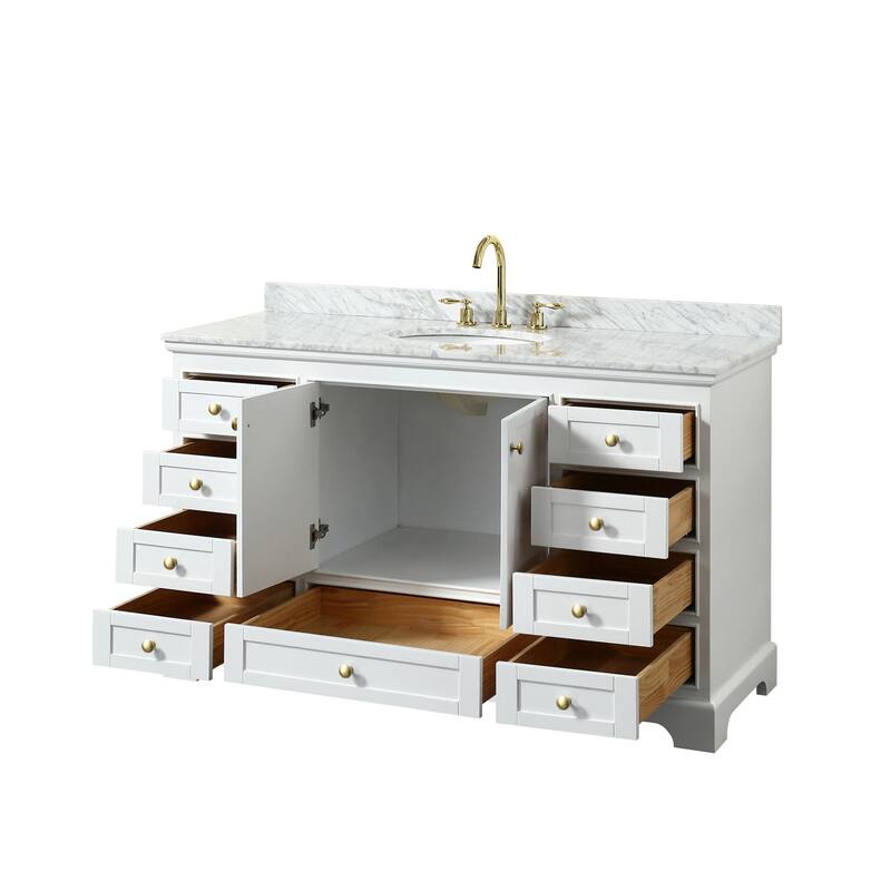 Wyndham Collection Deborah 60" Free Standing Single Vanity Set with