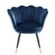 preview thumbnail 12 of 35, Angela Black and Gold Metal Leg Velvet Seashell Accent Chair (Set of 2) by iNSPIRE Q Bold