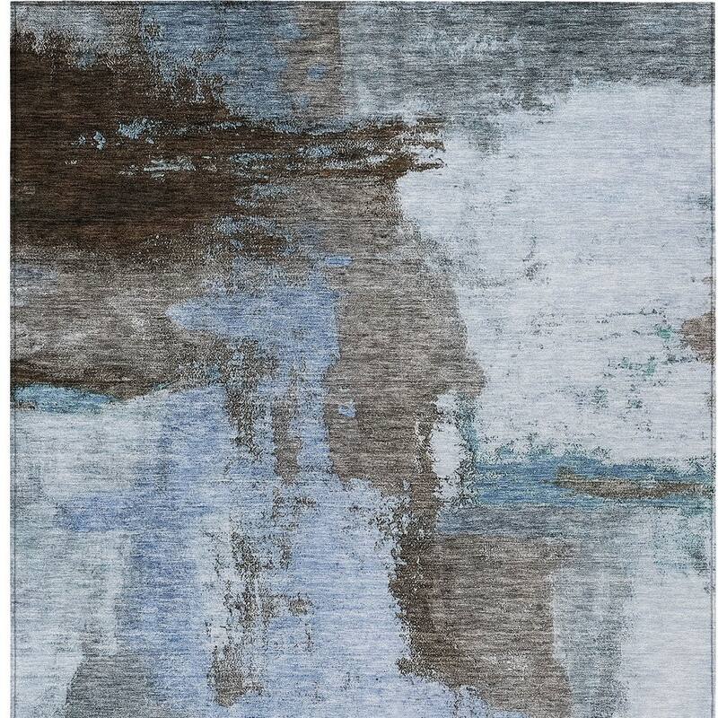HomeRoots Abstract Transitional Rectangle Outdoor Rug