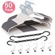 preview thumbnail 34 of 38, Clothes Hangers Plastic Coat Hangers Non-Slip Space-Saving Swivel Hook 50 Pack - Grey