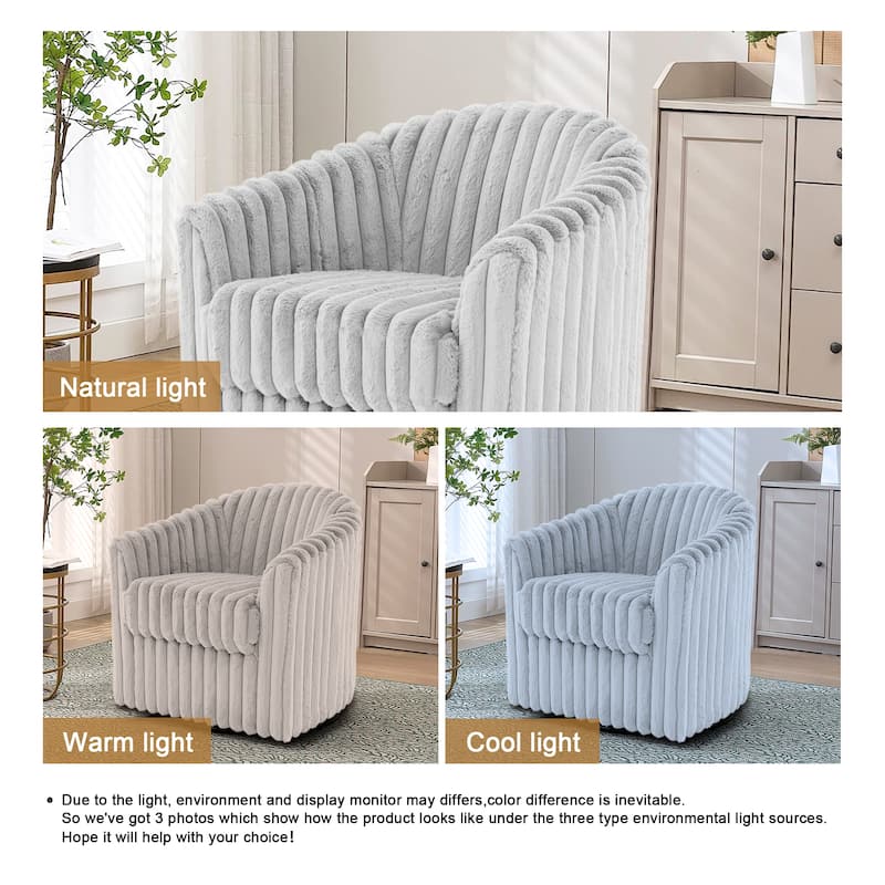 Single Sofa Armchair Swivel Barrel Chair (Set of 2)