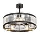 preview thumbnail 95 of 105, Caged Ceiling Fan with Light and Remote, 11.8–28 Inch Low Profile Fandelier, 6-Speed Quiet DC Motor, Black/Satin Nickel