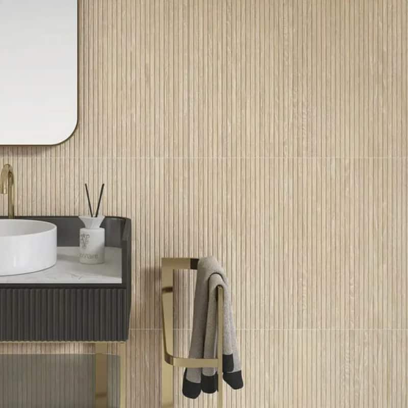 Marqueterie 24x48 Porcelain Textured Ribbed Tile - Floor, Wall - Large Format