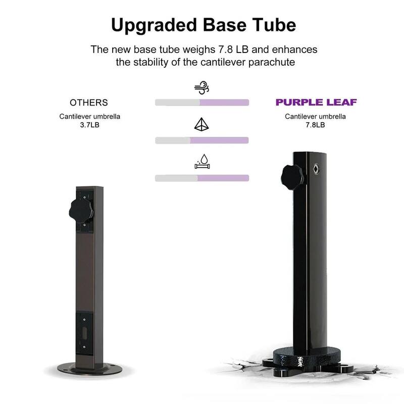 PURPLE LEAF Double Top 9x11/10x12/10x13ft Rectangle Umbrella Large Cantilever Outdoor Classic Umbrella with Base