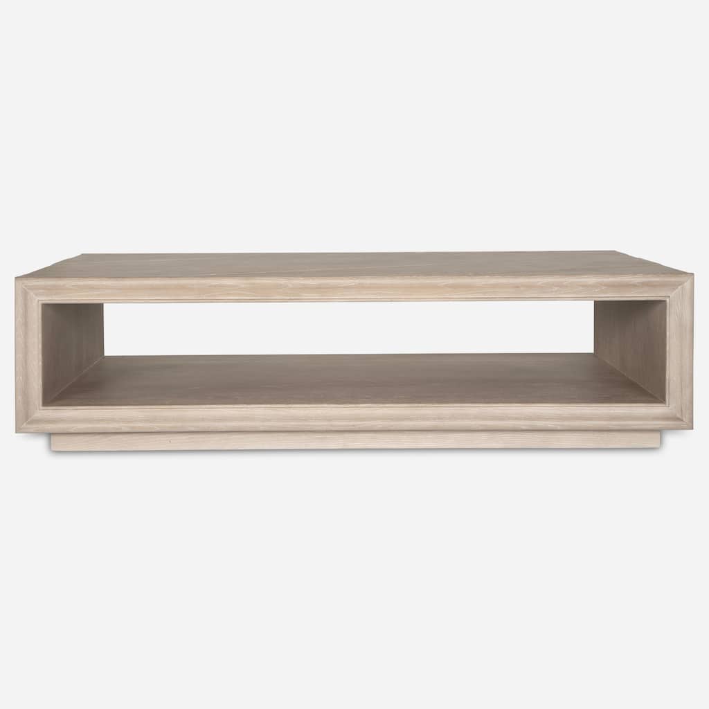 Uttermost Prism Light Oak Coffee Table - 15"H x 56"W x 30"D