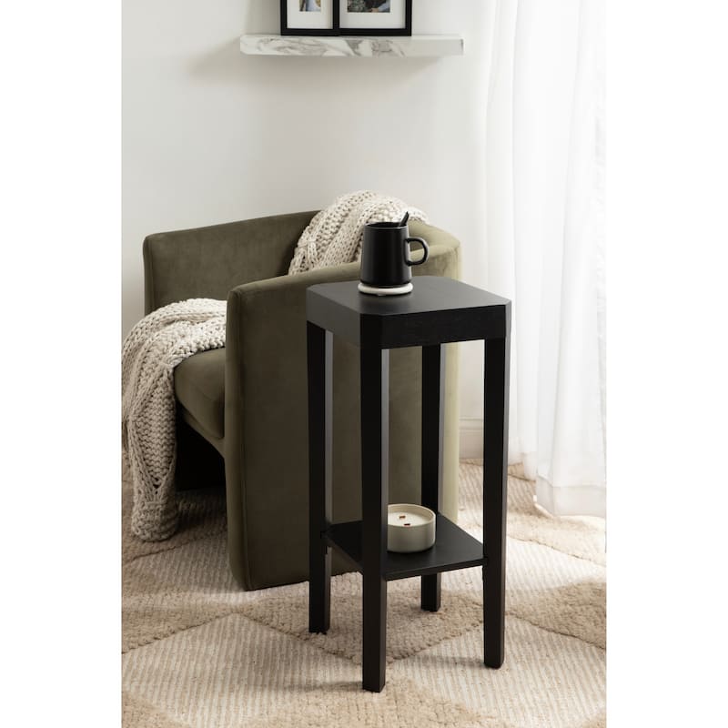 Kate and Laurel Talcott Wood Side Table - 12x12x28 - Black