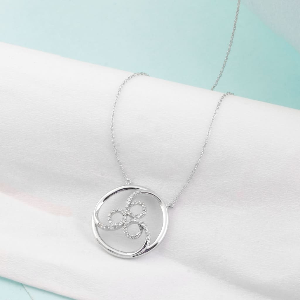 1/8ct TDW Four Elements of Nature-Wind Diamond Pendnat in Silver by De Couer