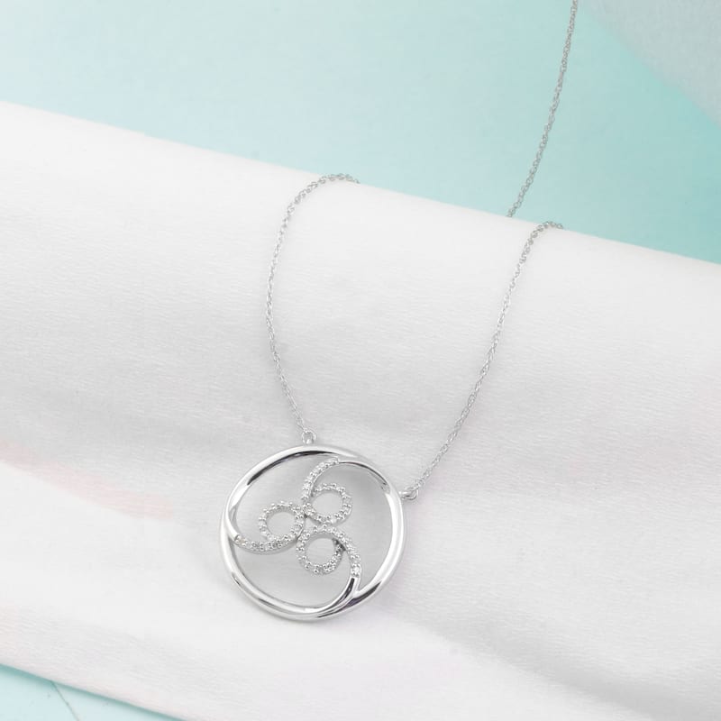 1/8ct TDW Four Elements of Nature-Wind Diamond Pendnat in Silver by De Couer - Silver