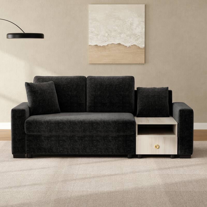 Christopher Knight Home - Havencrest 79.3" Modern Upholstered Modular Loveseat with Storage Armrest Center Console