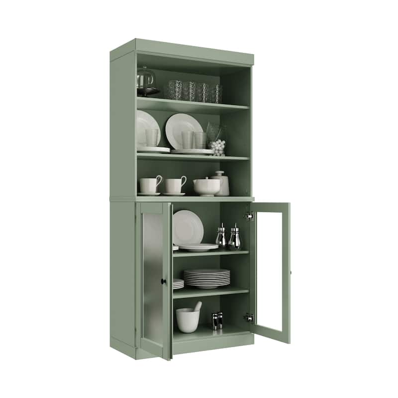 100% Solid Wood 32" Kitchen Pantry Cabinet with 2 Doors by Palace Imports