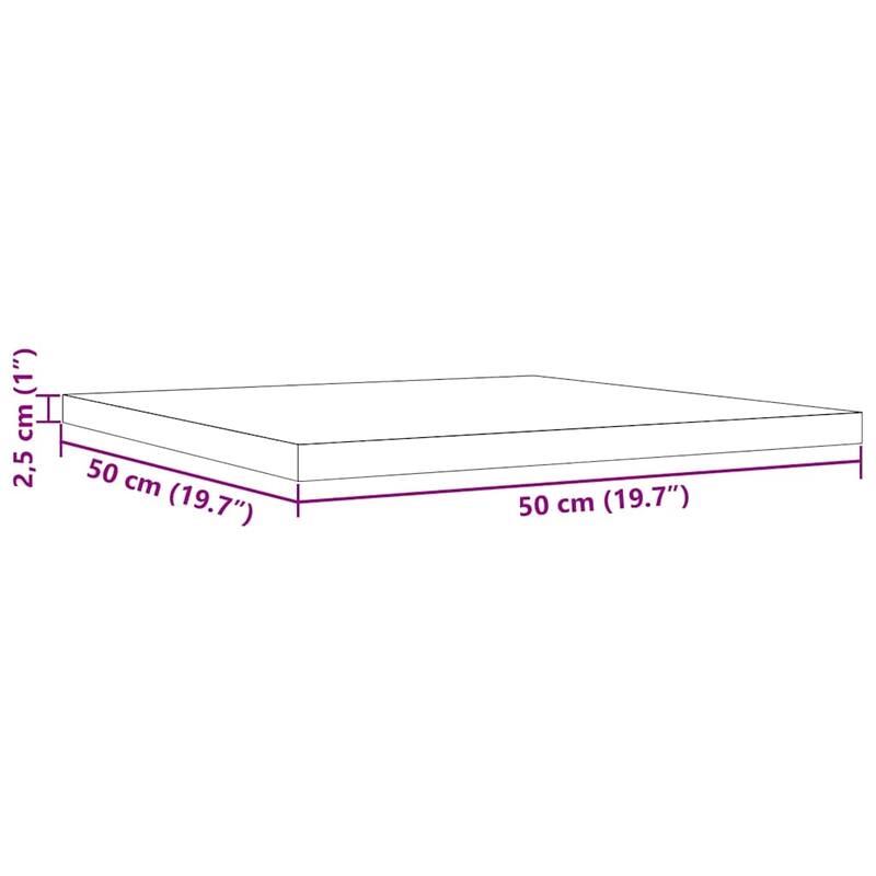 vidaXL Table Top Natural Pine Solid Pine Wood 19.7 in Durable - 19.7 x 19.7 x 1.0 in