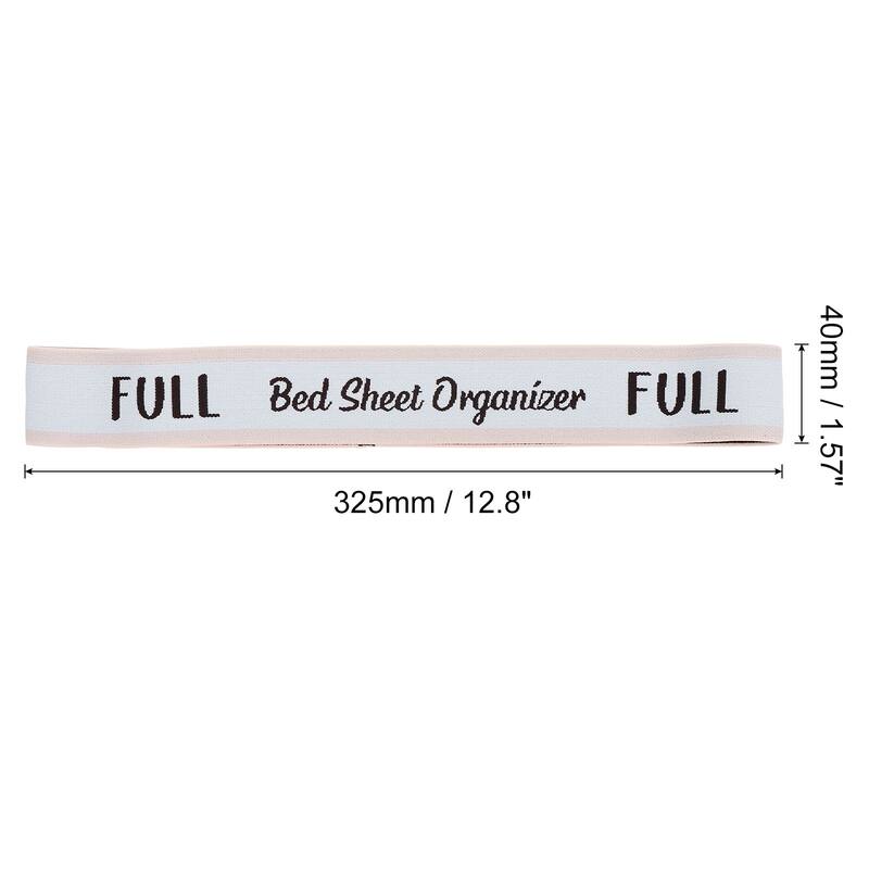 Bed Sheet Organizer Bands 325x40mm Storage Bands, Pink/White, FULL - Pink/White - 6 Pcs