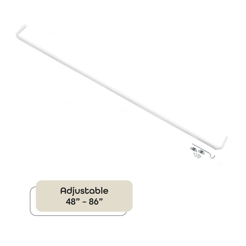 ACHIM Fantasia Single Curtain Rod 3.5" Projection - White