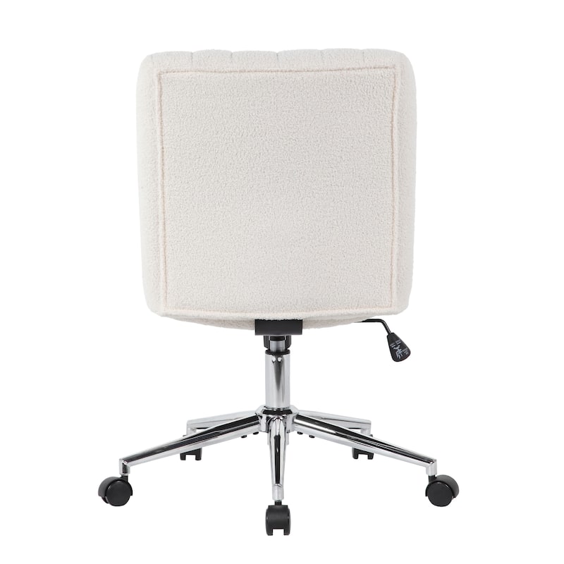 Rio Adjustable Height Office Chair, Cream Boucle, Chrome, Nylon Casters