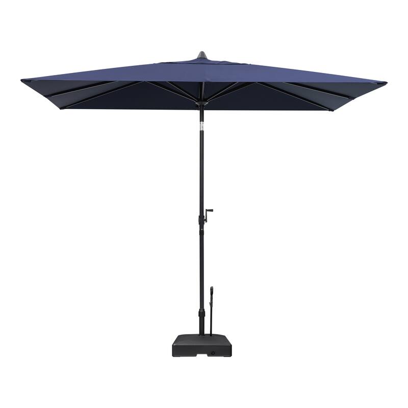 9 x 5 FT Patio Outdoor Rectangular Market Umbrella with Square Base Stand