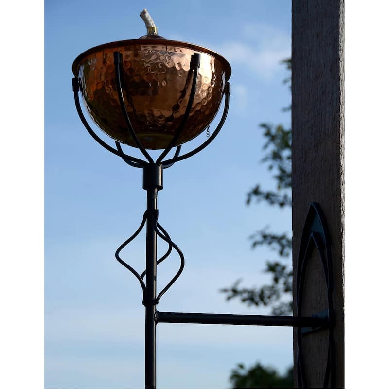 Maui Grande Outdoor Sconce Torches (Set of 2) - Brown/Hammered Copper