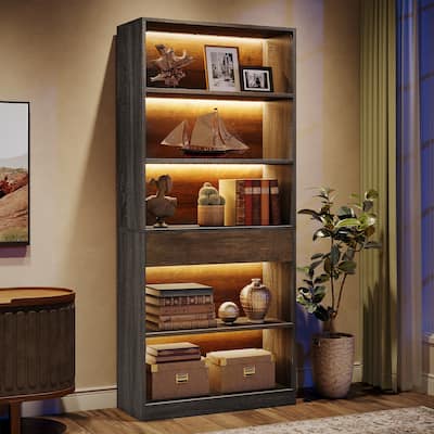 5-Tier Bookcase with LED Lights