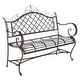 preview thumbnail 25 of 29, SAFAVIEH Outdoor Living Abner Wrought Iron 46-inch Garden Bench. - 45.8" W x 20" L x 40" H