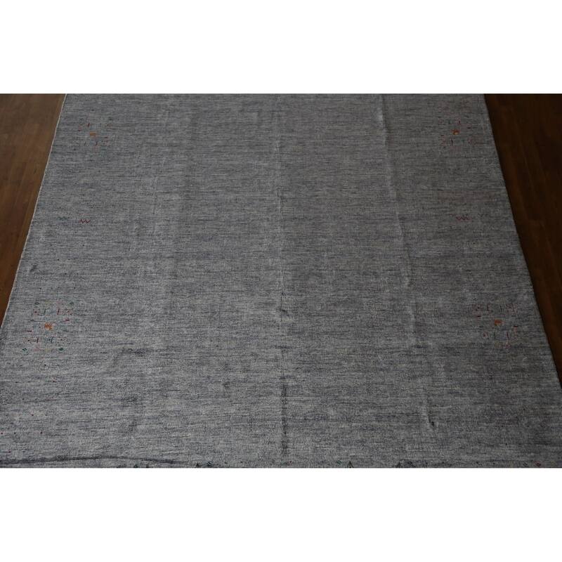 Hand Knotted Oriental 100% Wool Carpet Tribal Tribal Greys & Charcoal Gabbeh Area Rug - 12' 1'' X 9' 4''