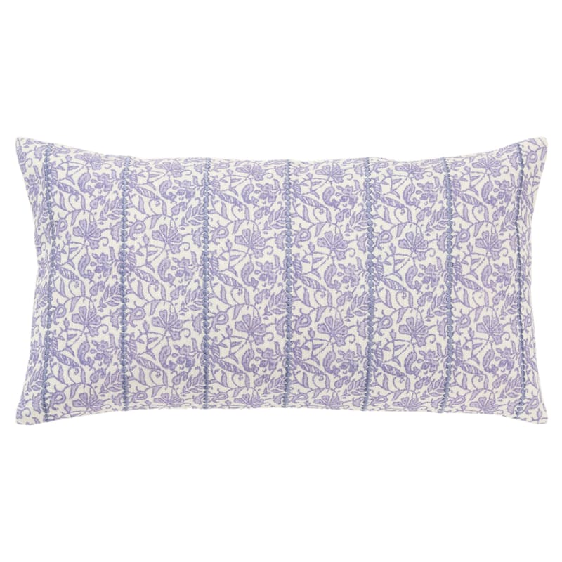 Rizzy Home Transitional Pillow Cover - 14"x26" - Sof Voilet