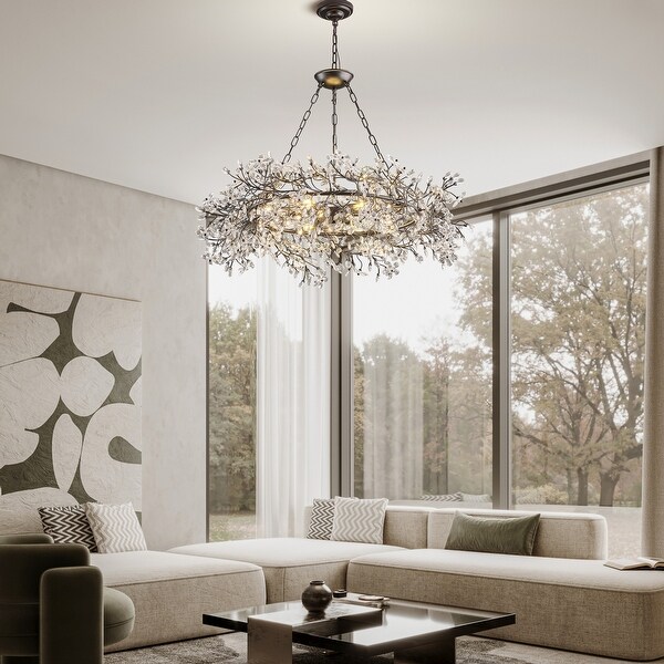 KAYLA 31.5in-52in Crystal Tree Branch Chandelier - On Sale - Bed