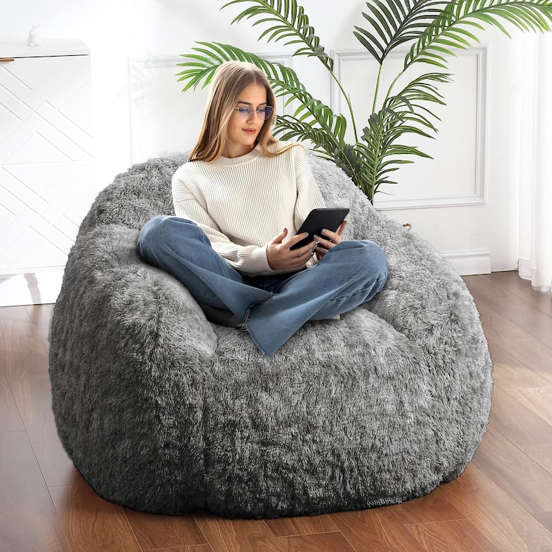 Bean Bag Chair, Plush Armrest Beanbag Sofa, Cozy Lounge Seat