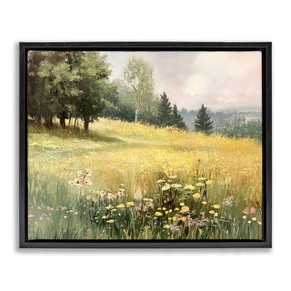 Stupell Lush Summer Meadow Framed Floater Canvas Wall Art Design By LSR ...