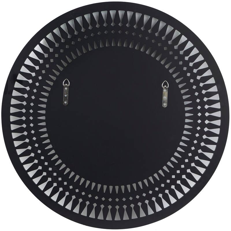 Elegant Silver Glass Wall Mirror with Crystal Embellishment