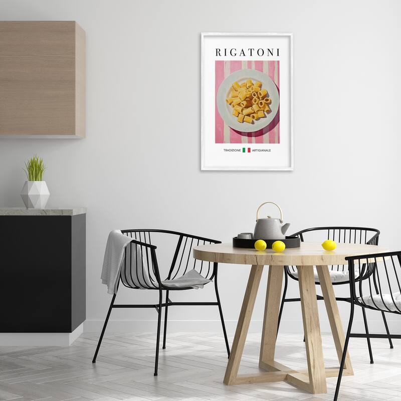 Stupell Traditional Rigatoni Pasta Framed Giclee Art Design By Andreas Magnusson