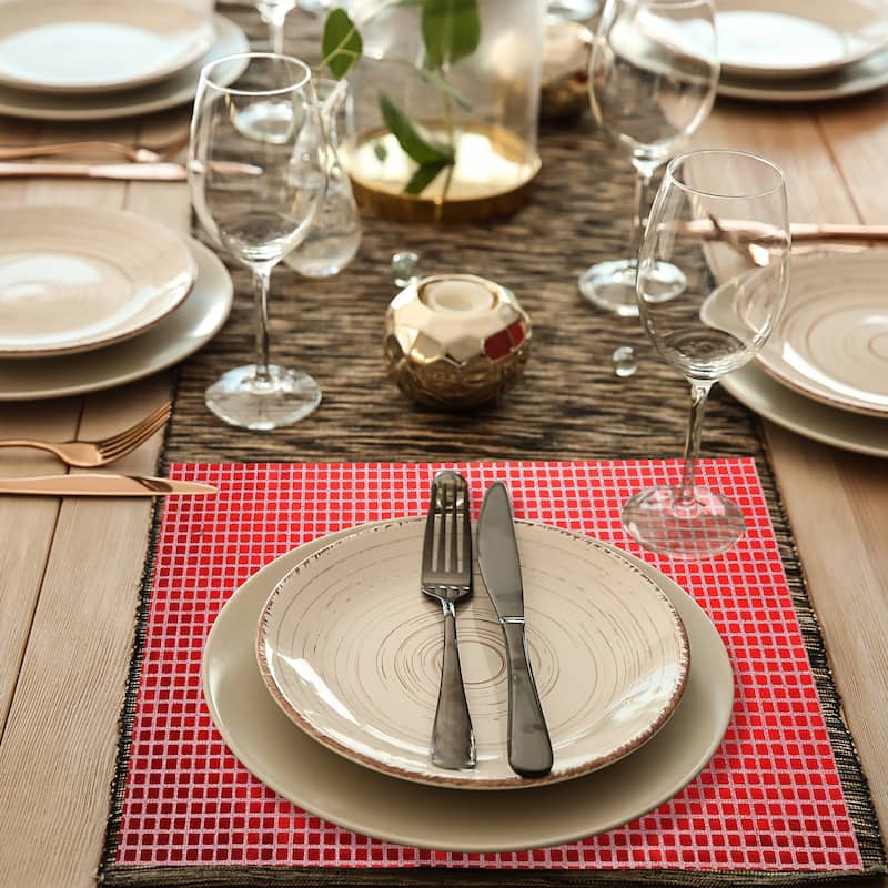 6pcs 11.8" x 17.7" Shiny Mirror Placemats Disco Table Place Mats