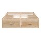 preview thumbnail 7 of 11, Antique Natural Queen Size Platform Bed with 6 Storage Drawers