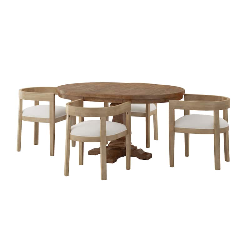 Hudson Fabric and Wood 5 Piece Dining Set by Christopher Knight Home