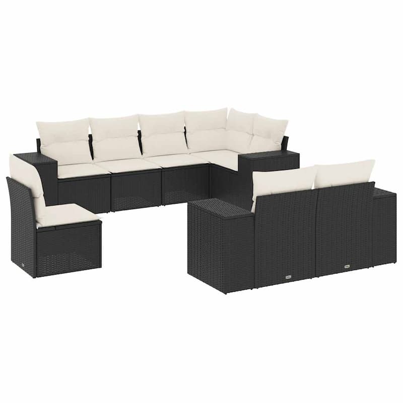 vidaXL Garden Sofa Set Adjustable Feet Rectangular Modern Modular - 24.4 x 32.7 x 27.2