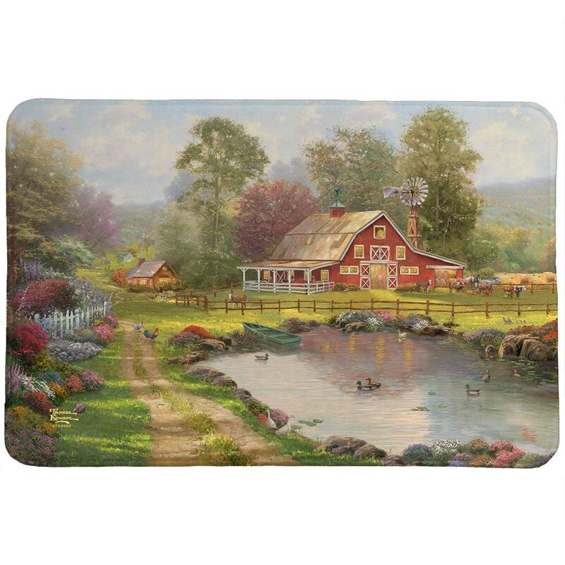Thomas Kinkade Red Barn Retreat Memory Foam Rug by Laural Home