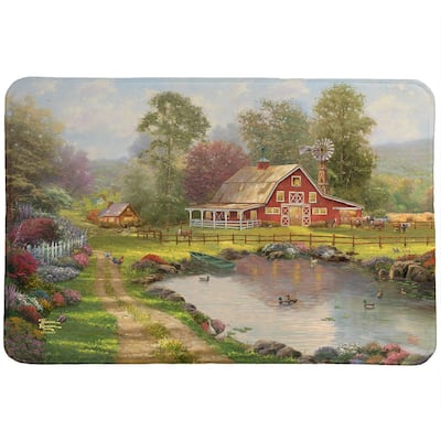 Thomas Kinkade Red Barn Retreat Memory Foam Rug by Laural Home