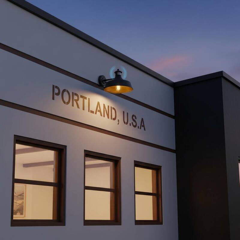 Outdoor Motion Sensor Barn Light - Dusk to Dawn Farmhouse Wall Lantern