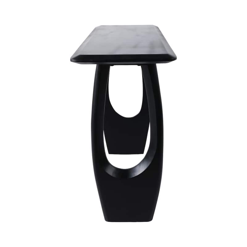 Solid Wood Console Table with Sculptural Base and Modern Design