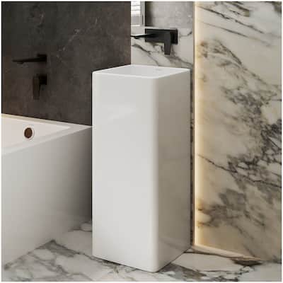 Swiss Madison SM-PS315 Claire 15-3/4" Square Ceramic Pedestal Bathroom