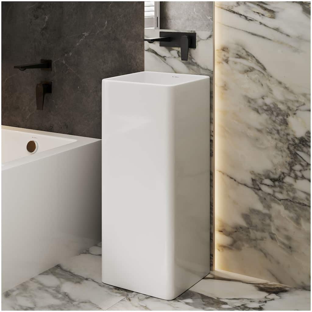 Swiss Madison SM-PS315 Claire 15-3/4" Square Ceramic Pedestal Bathroom