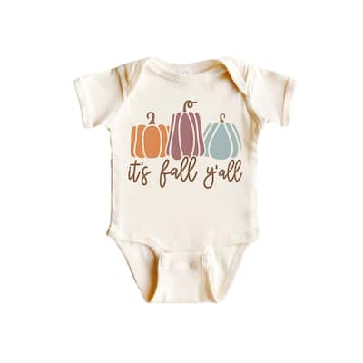 Its Fall Yall Pumpkin - Baby Boy Girl Clothes Infant Bodysuit Funny Cute Newborn