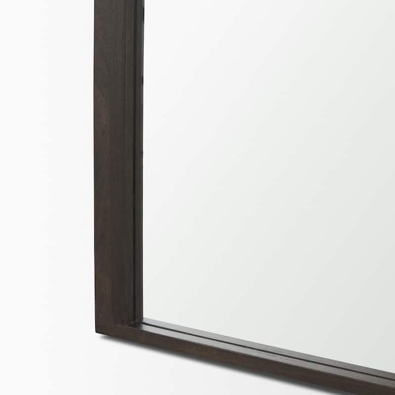 Celeste Dark Brown Wood Arched Floor Mirror