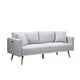 preview thumbnail 1 of 9, Easton Linen Fabric Sofa with USB Charging Ports Pockets & Pillows Light Grey