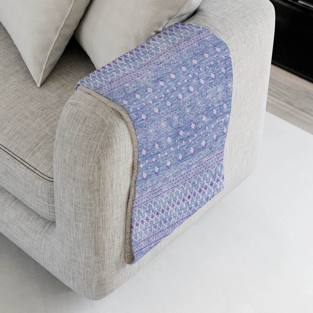 Premium Machine Washable Boho Moroccan Sherpa Throw Blanket