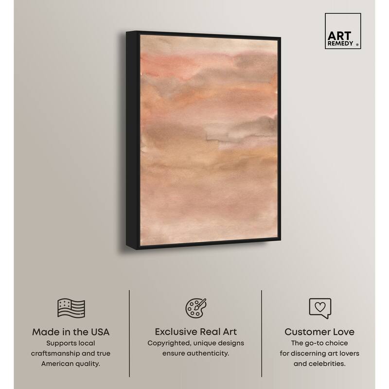 Art Remedy Sienna Pigments Blend Framed Boho Abstract 1 Piece Canvas Wall Art