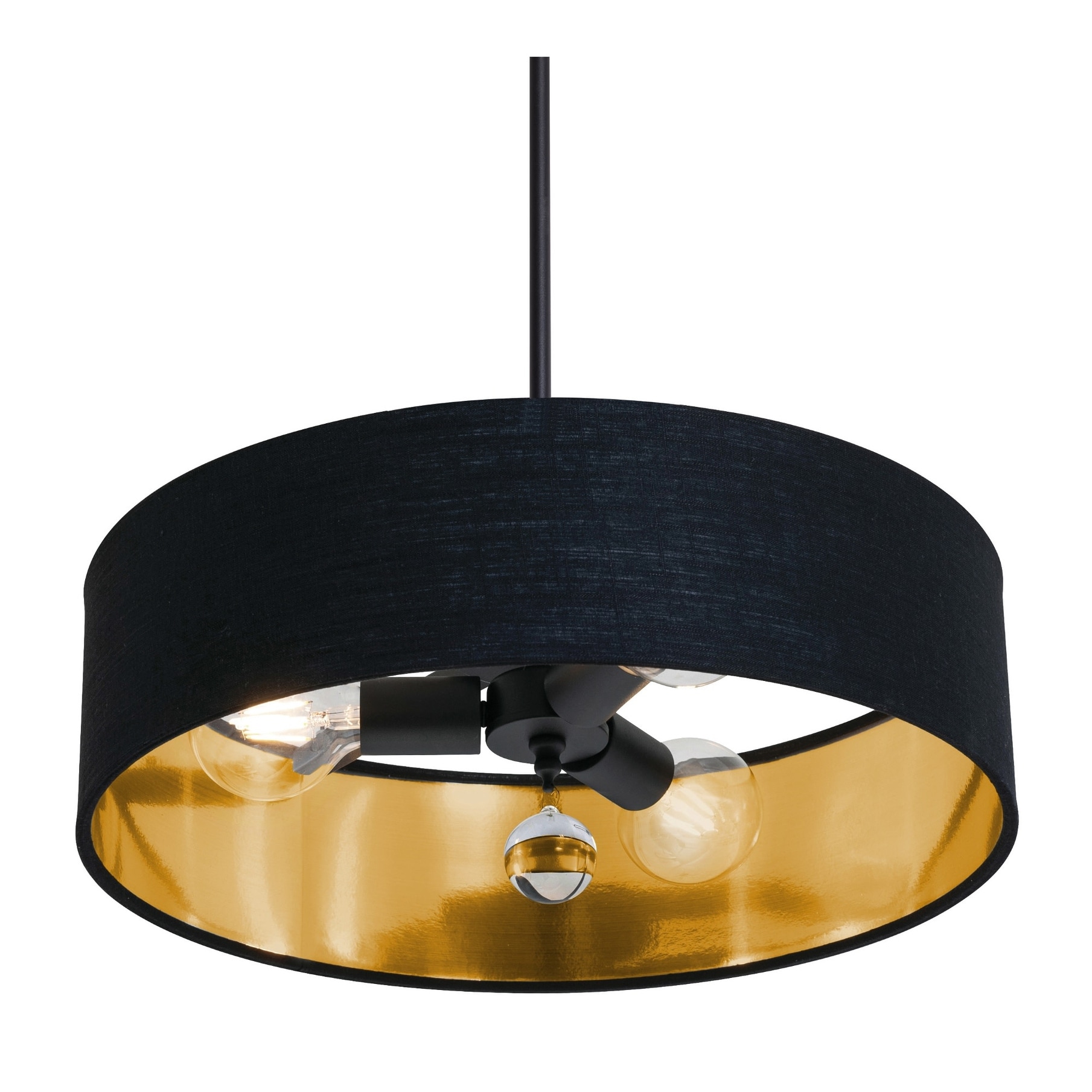 AFX CLNP18MB Pendant 3 Light 18" Wide Crystal Pendant with Fabric