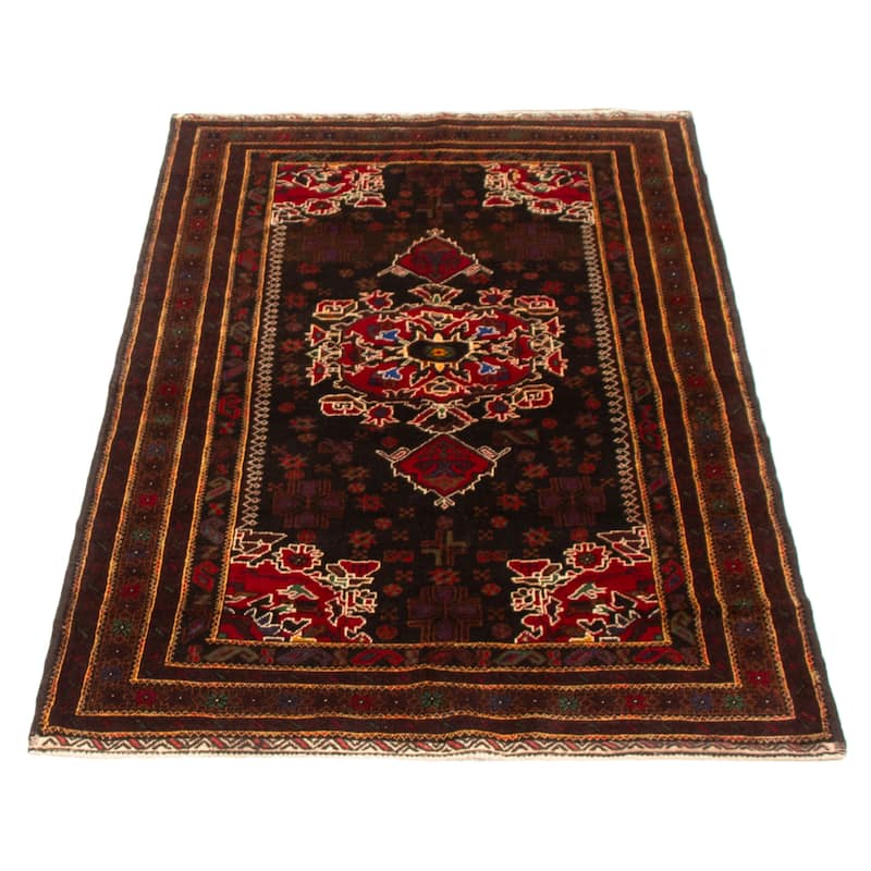 Teimani Black Rug 3'8" x 6'1" - 3'8 x 6'1