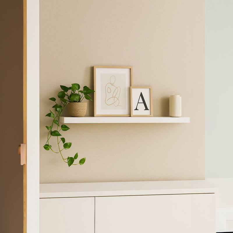 Gima Hanging Wall Shelf, Honeycomb MDF, White, Rectangular 47 Inch