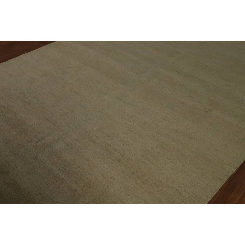 Sage Green Gabbeh Modern Area Rug Handmade Wool Carpet - 6'3" x 9'9"