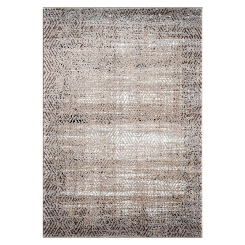 Kimberly Collection Brown Abstract Area Rug - 2'X3'3"